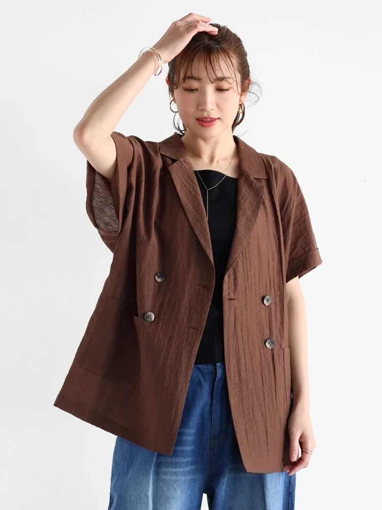 ヤマダヤ　vin Ample リネンライクハーフスリーブジャケット新品 麻混ハーフスリーブジャケット - Vin - Vin｜YAMADAYA STORE