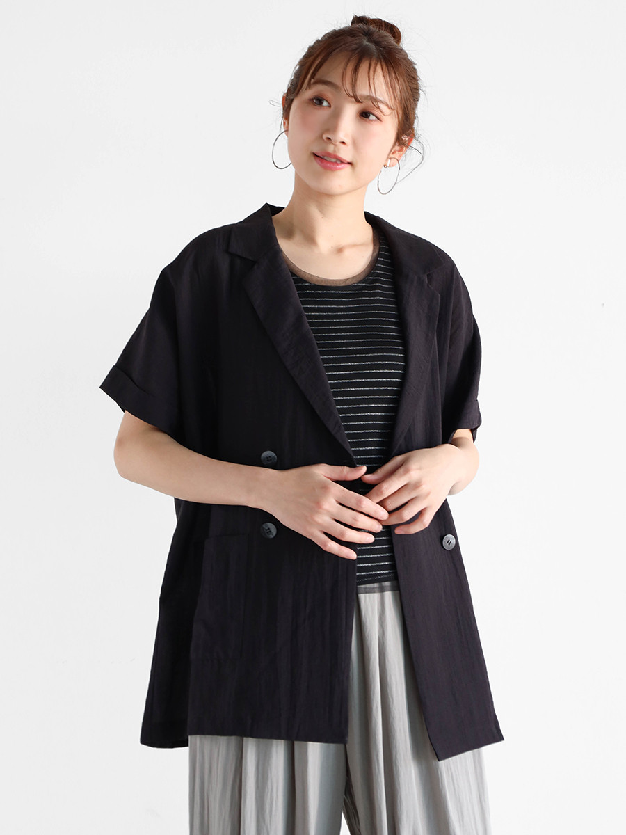 麻混ハーフスリーブジャケット - Vin - Vin｜YAMADAYA STORE