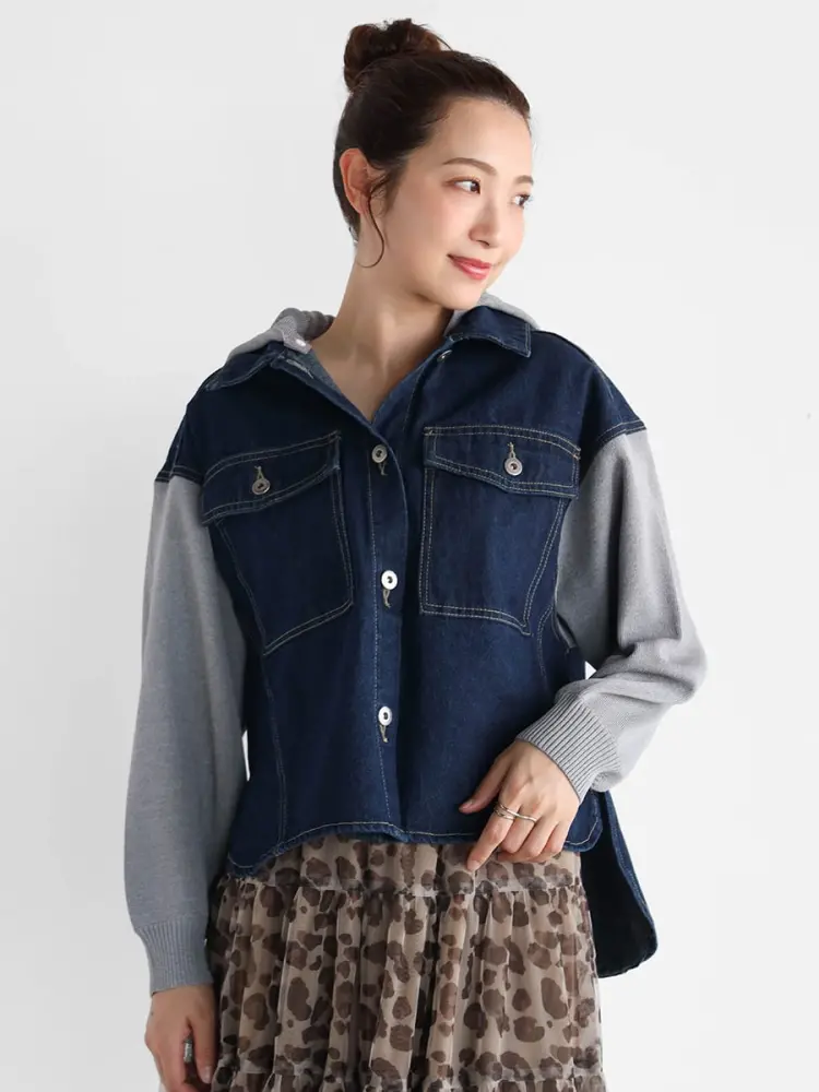 ニットドッキングデニムジャケット - Vin - Vin｜YAMADAYA STORE