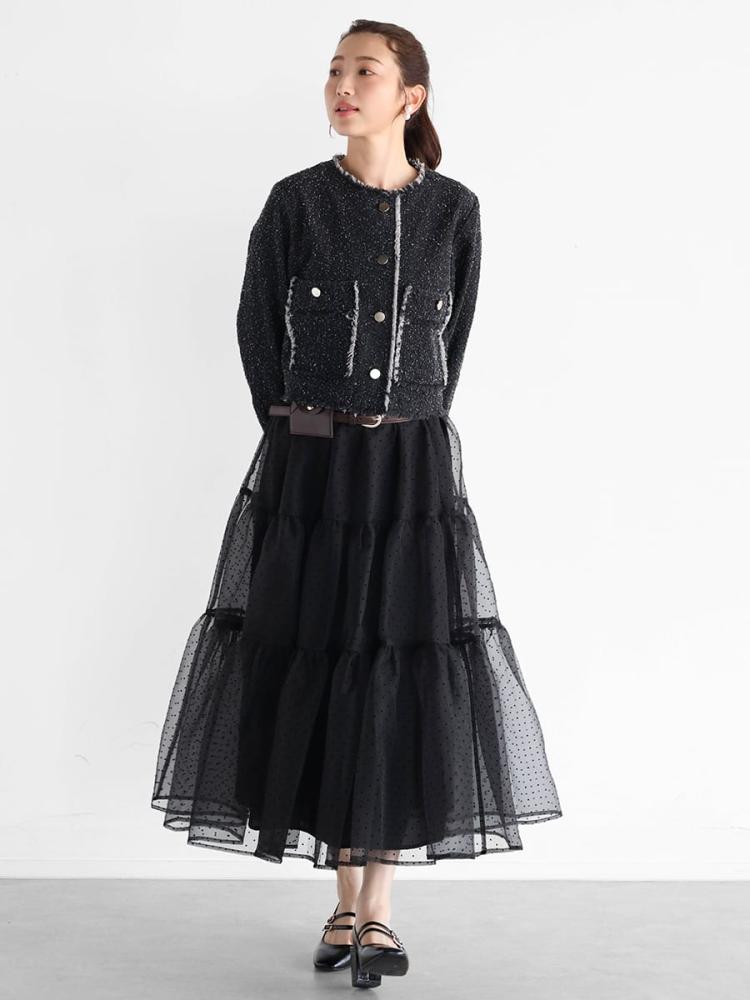 定価27000円◆新品タグ付き◆ヤマダヤ◆ノーカラージャガードジャケット セール】 【洗える】ストレッチ ノーカラー ジャケット （ノー