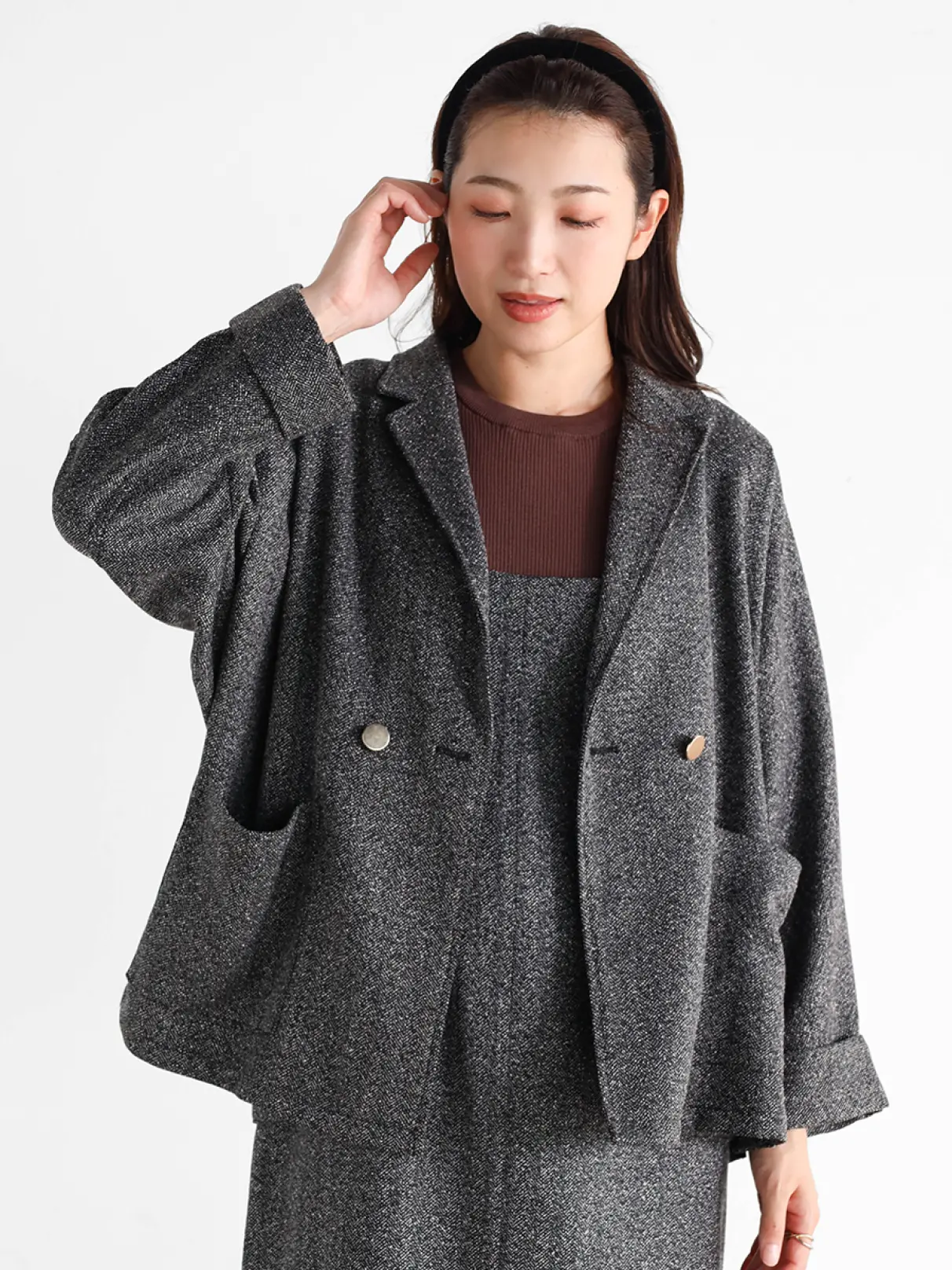 ヤマダヤ ☆新品☆ YAMADAYA コート ジャケット ベスト付き グレー Vinのテーラードジャケットの商品一覧｜ファッション通販のYAMADAYA STORE