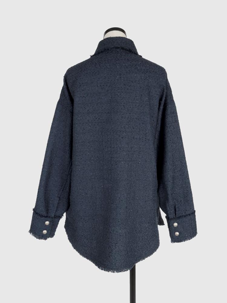 m.m　★ヤマダヤ　Vin　フリンジシャギーツイードジャケット　ブラック★ m.m様専用 ☆ヤマダヤ Vin フリンジシャギーツイードジャケット