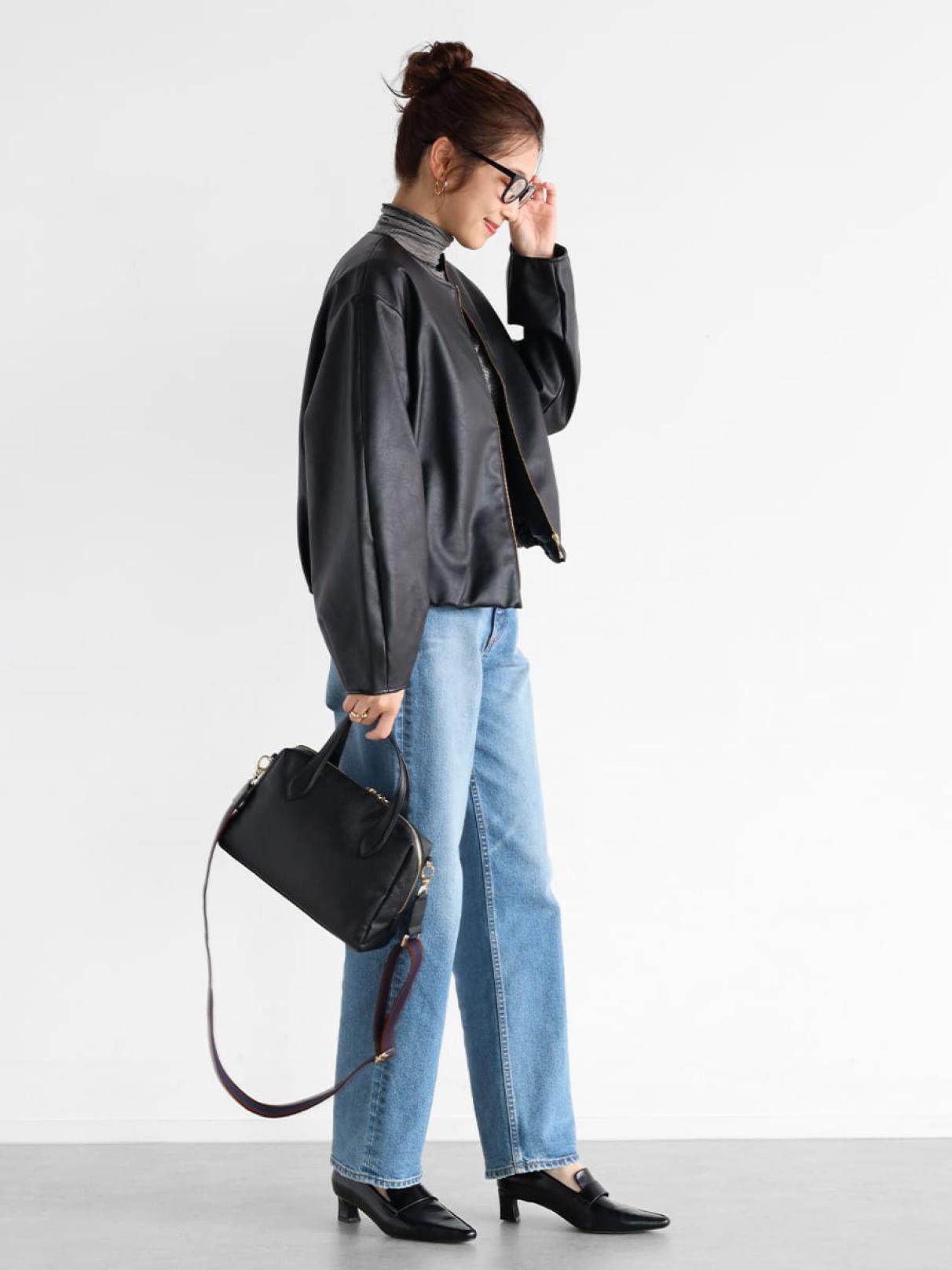 バルーンヘムフェイクレザージャケット - Vin - Vin｜YAMADAYA STORE