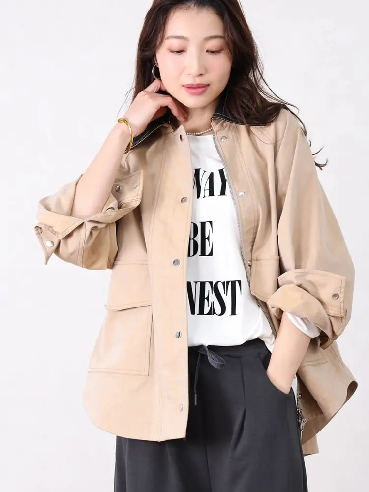 ebure ベージュ デニムジャケット 異素材カラーデニムジャケット - Vin - Vin｜YAMADAYA STORE