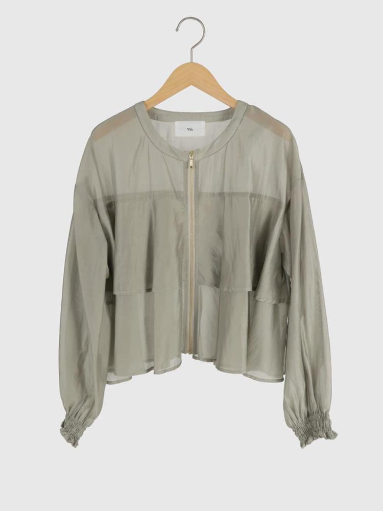 セルロースバックフリルブルゾン - Vin - Vin｜YAMADAYA STORE