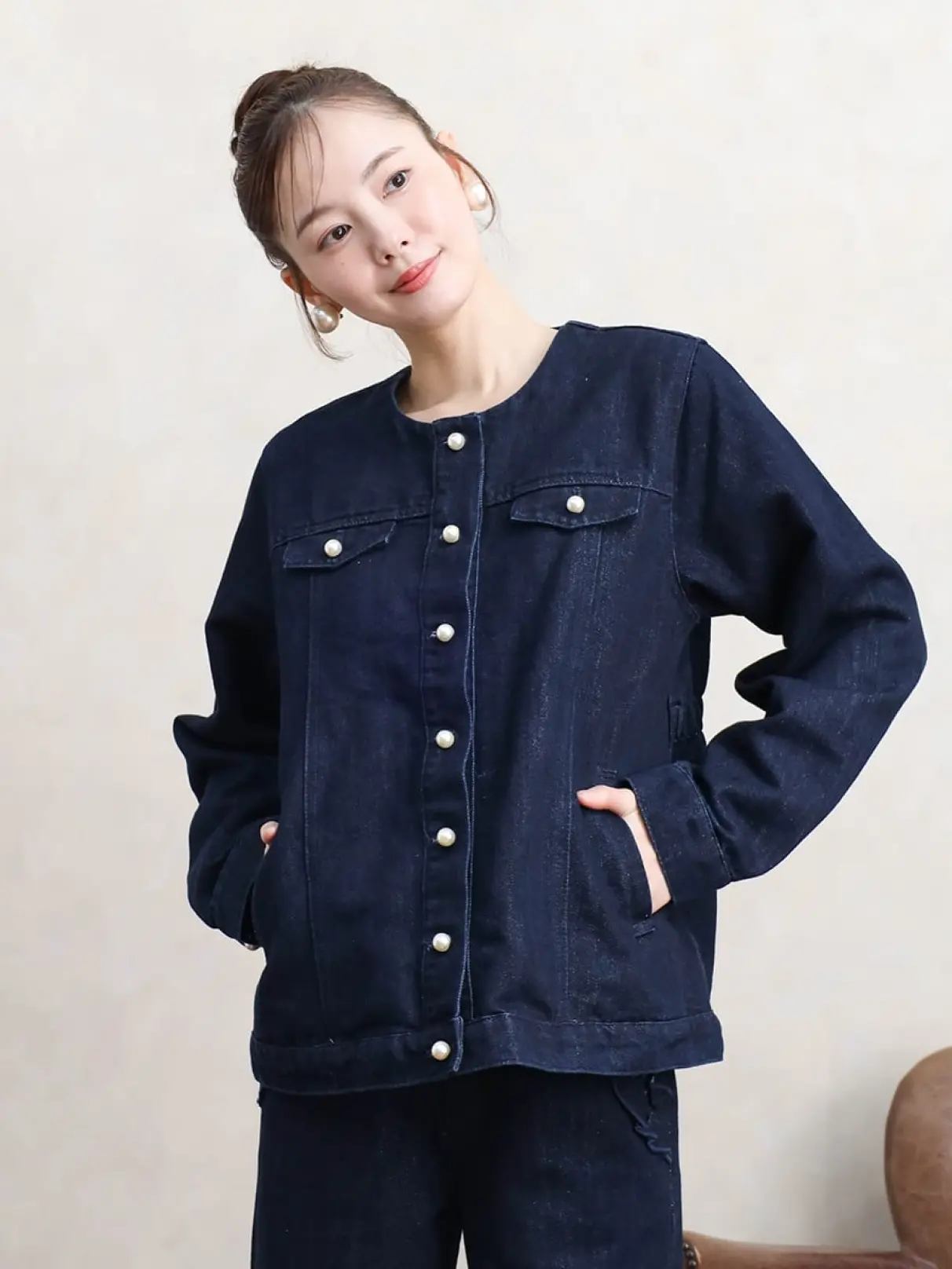 Vin フード付きデニムジャケット パールボタンデニムジャケット - Vin - Vin｜YAMADAYA STORE