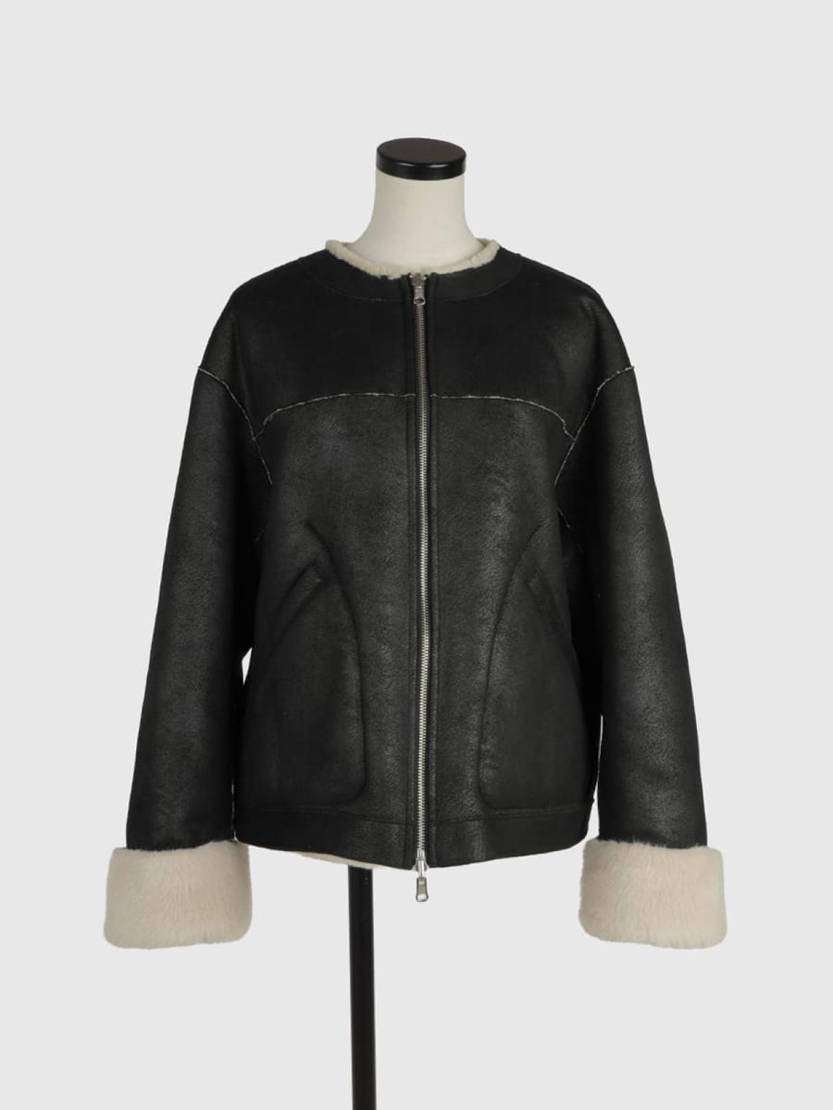 Boutique Ordinaryリバーシブルダウンコート　美品 Boutique Ordinary × Vin】リバーシブルムートンブルゾン - Vin - Vin