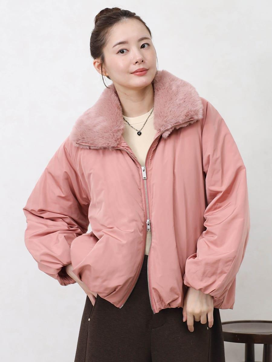 【Boutique Ordinary × Vin】ファーカラーダブルジップブルゾン