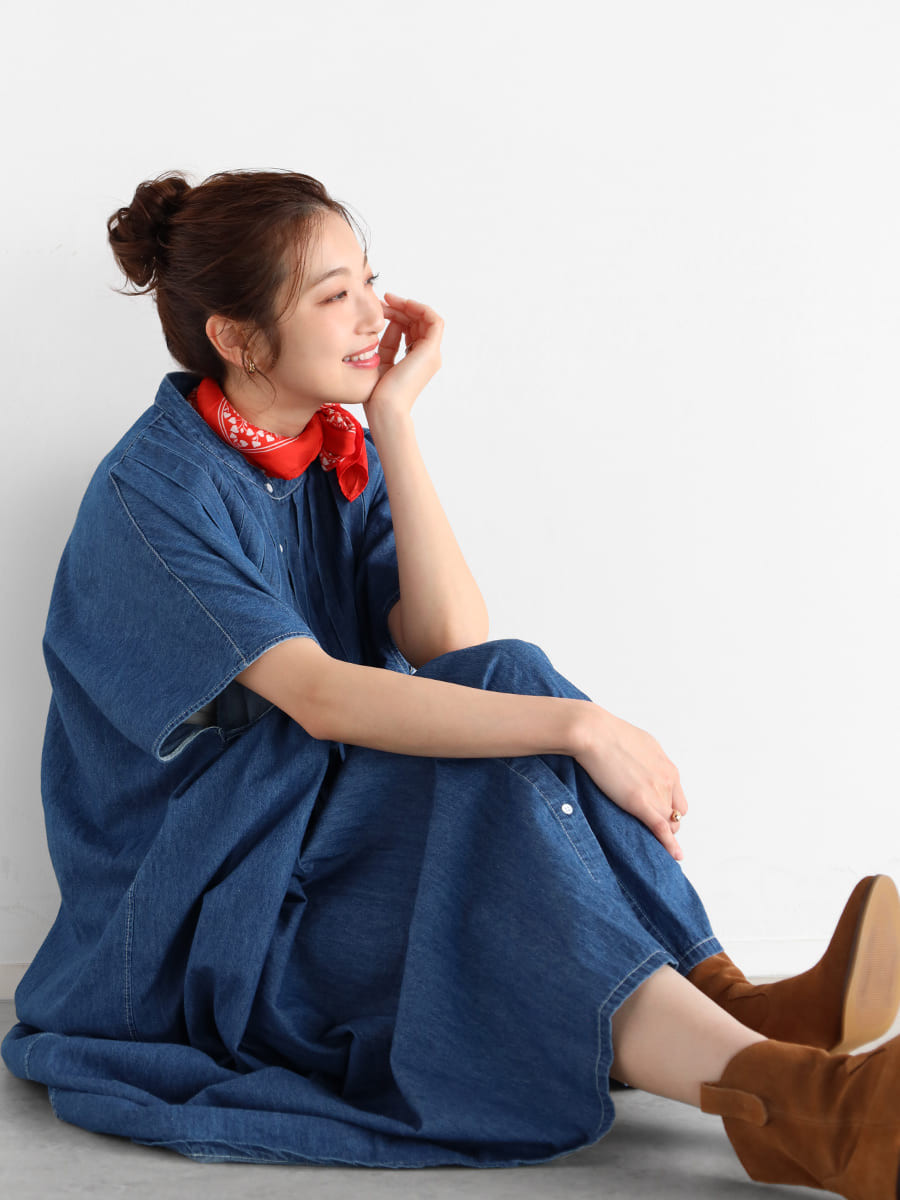 フロントタックデニムワンピース - Vin - Vin｜YAMADAYA STORE