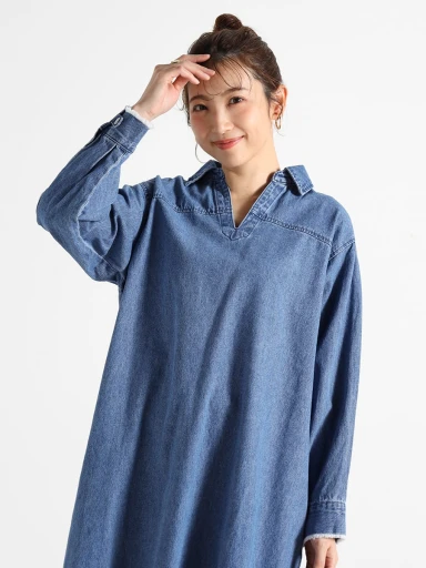 スキッパーデニムワンピース - Vin - Vin｜YAMADAYA STORE