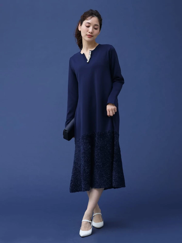 【CHIKA】YAMADAYA Vin ワンピース Vin NAVYのニットワンピースの商品一覧｜ファッション通販の