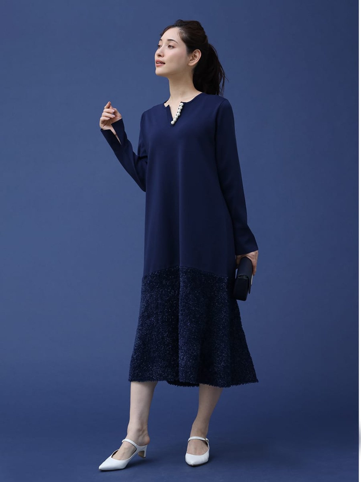 【CHIKA】YAMADAYA Vin ワンピース Vin NAVYのニットワンピースの商品一覧｜ファッション通販の