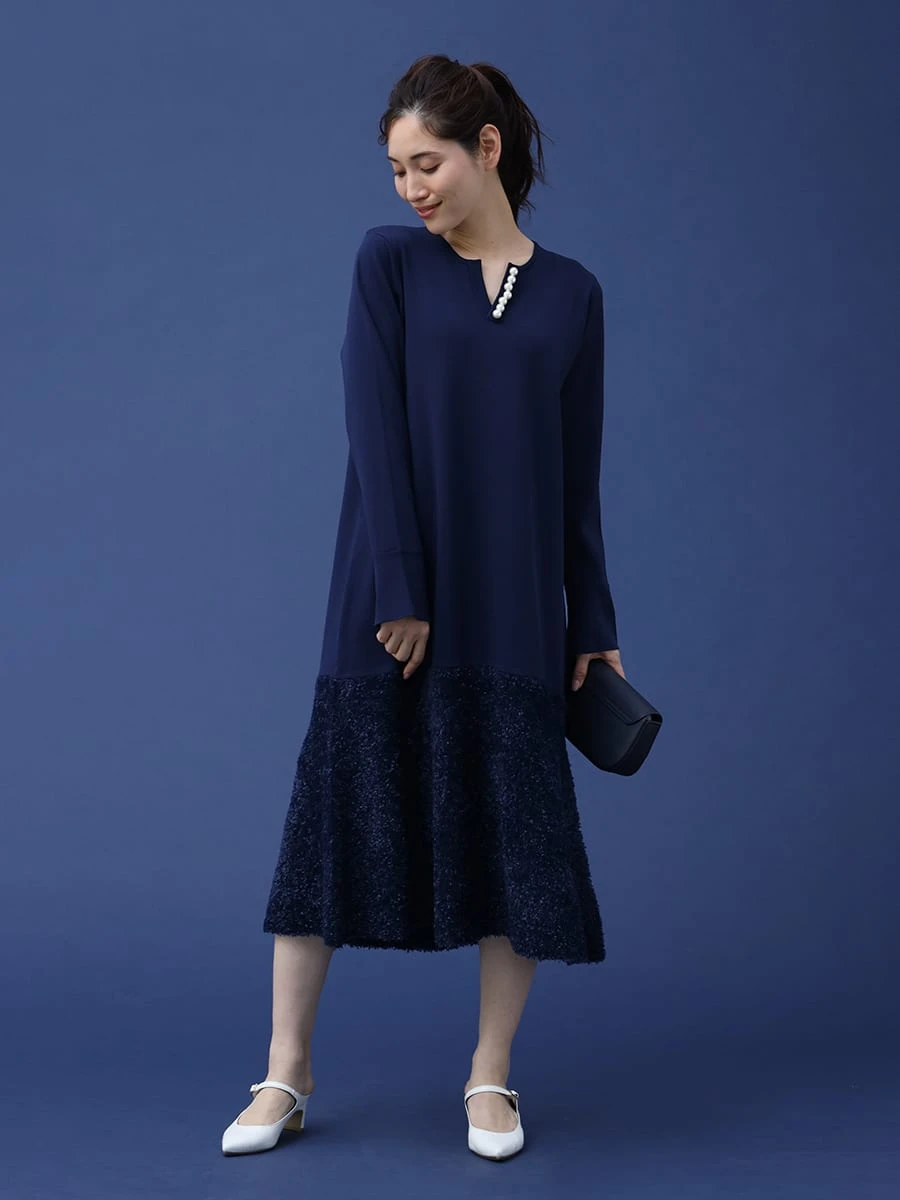 ☆haru-na☆ 新品　Vin ワンピース　ヤマダヤ Vin NAVYのニットワンピースの商品一覧｜ファッション通販の