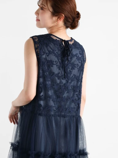 【新品タグ付き】Vinワンピース ドレス ヤマダヤ グレージュ XS-Lサイズあり!!【SETTAN/セッタン】ワンピース/ レース