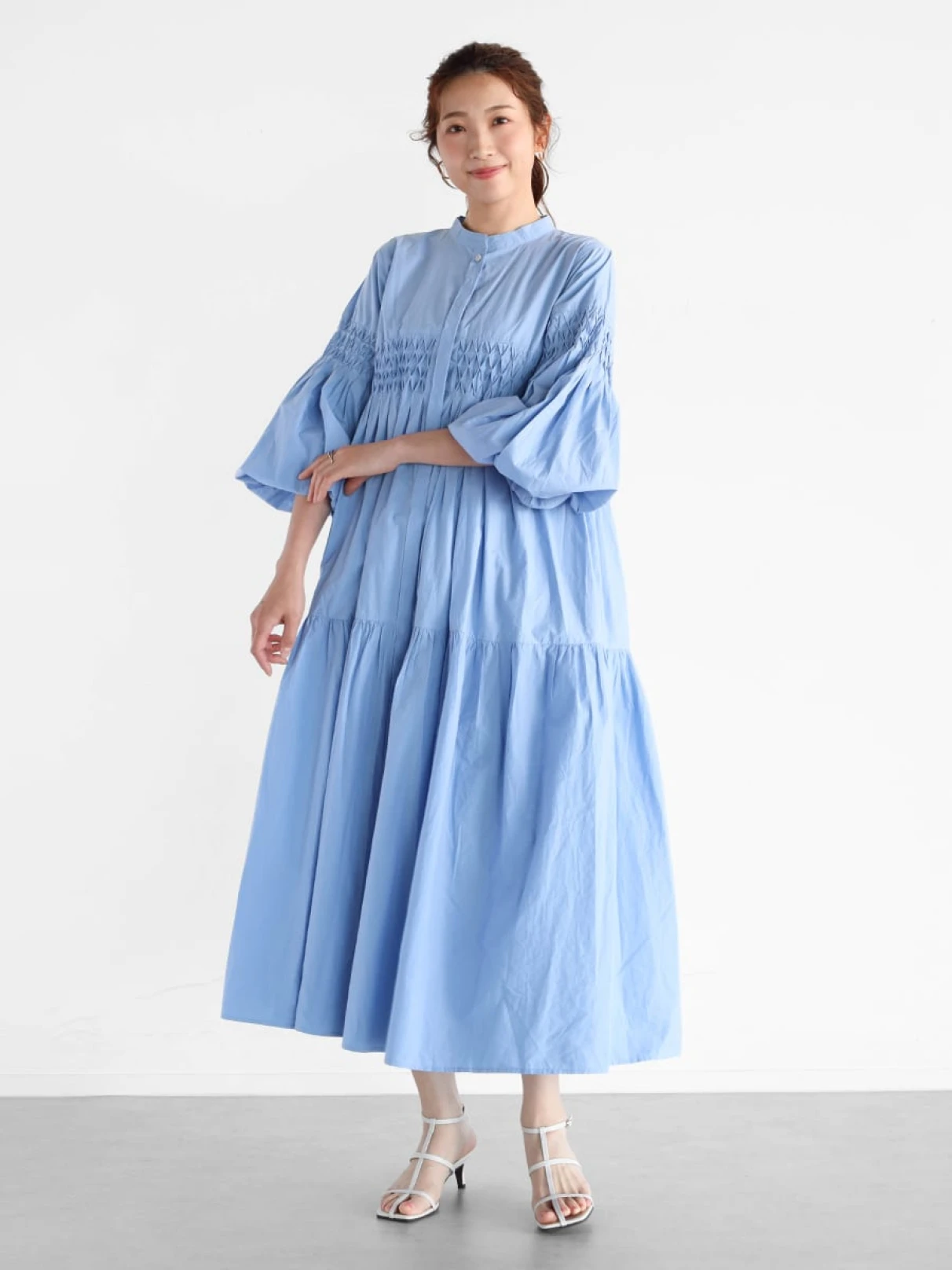 ハンドスモッキングギャザーワンピース - Vin - Vin｜YAMADAYA STORE