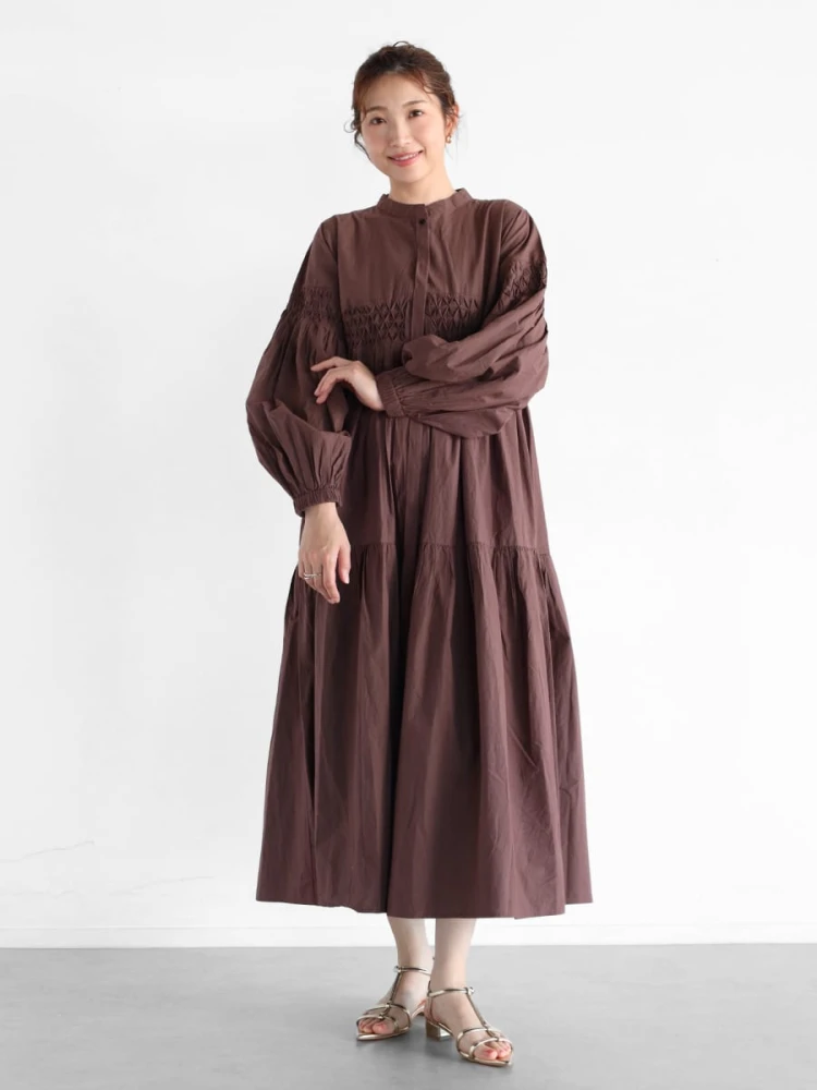 ハンドスモッキングギャザーワンピース - Vin - Vin｜YAMADAYA STORE
