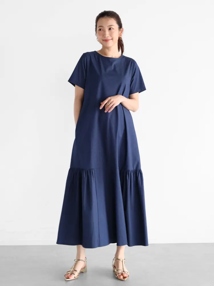ギャザーヘムハーフスリーブワンピース - Vin - Vin｜YAMADAYA STORE