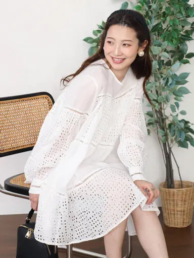 カットワークレースティアードチュニック - Vin - Vin｜YAMADAYA STORE