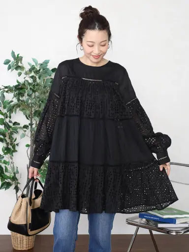 カットワークレースティアードチュニック - Vin - Vin｜YAMADAYA STORE