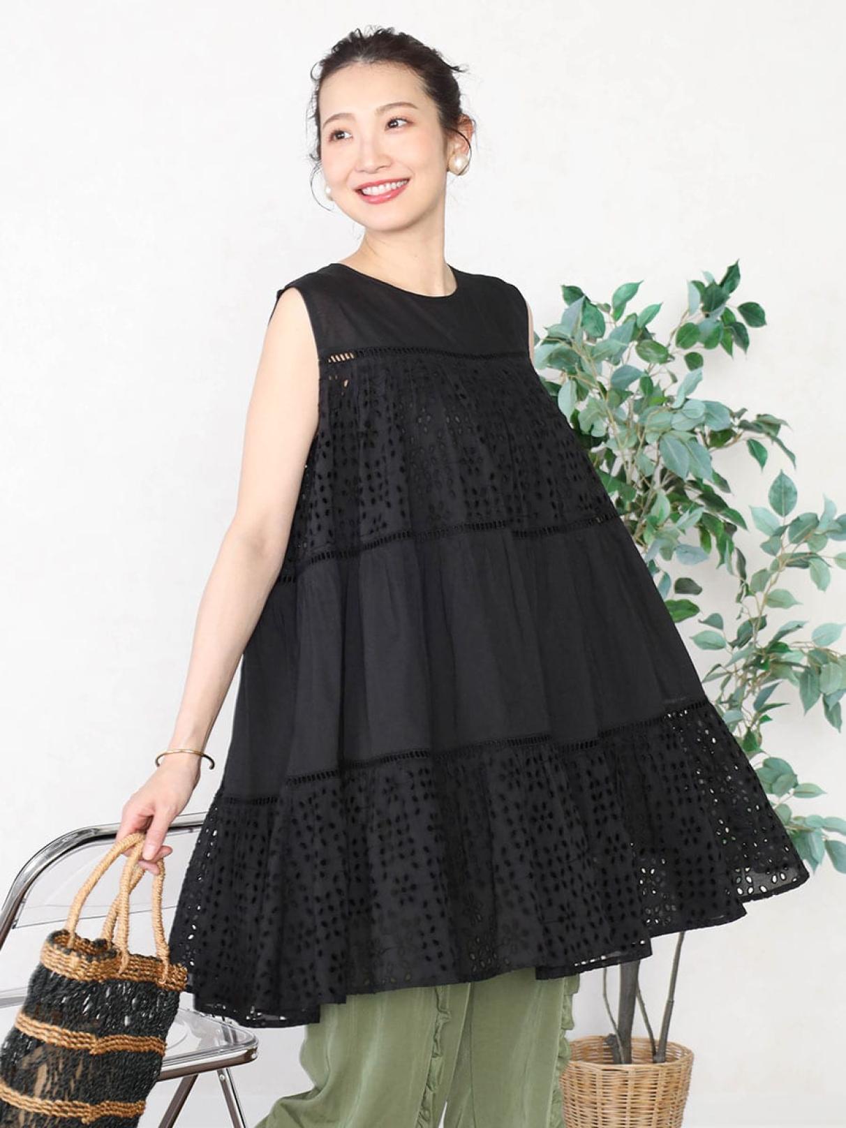 【新品】Vinヴァン Ample刺繍スリーブロングワンピース Vinのその他ワンピースの商品一覧｜ファッション通販のYAMADAYA STORE