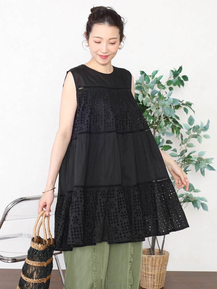 【新品】Vinヴァン Ample刺繍スリーブロングワンピース Vinのその他ワンピースの商品一覧｜ファッション通販のYAMADAYA STORE