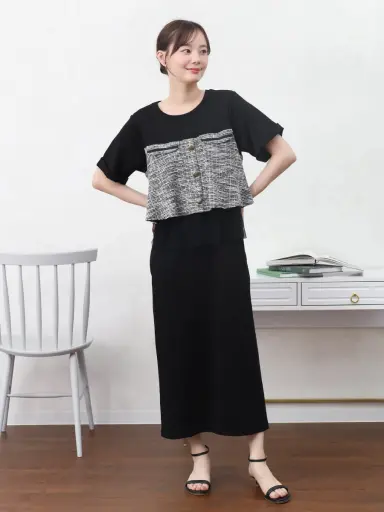 ツイードドッキングカットワンピース - Vin - Vin｜YAMADAYA STORE
