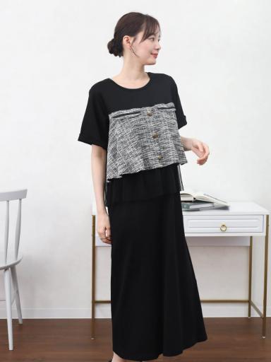 ツイードドッキングカットワンピース - Vin - Vin｜YAMADAYA STORE