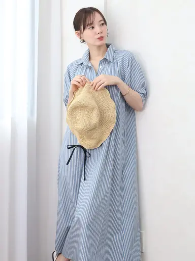 WEEKENDMAXMARA ストライプ　シャツ　ワンピース　ワンピ ストライプコットンシャツワンピース - Vin - Vin｜YAMADAYA STORE