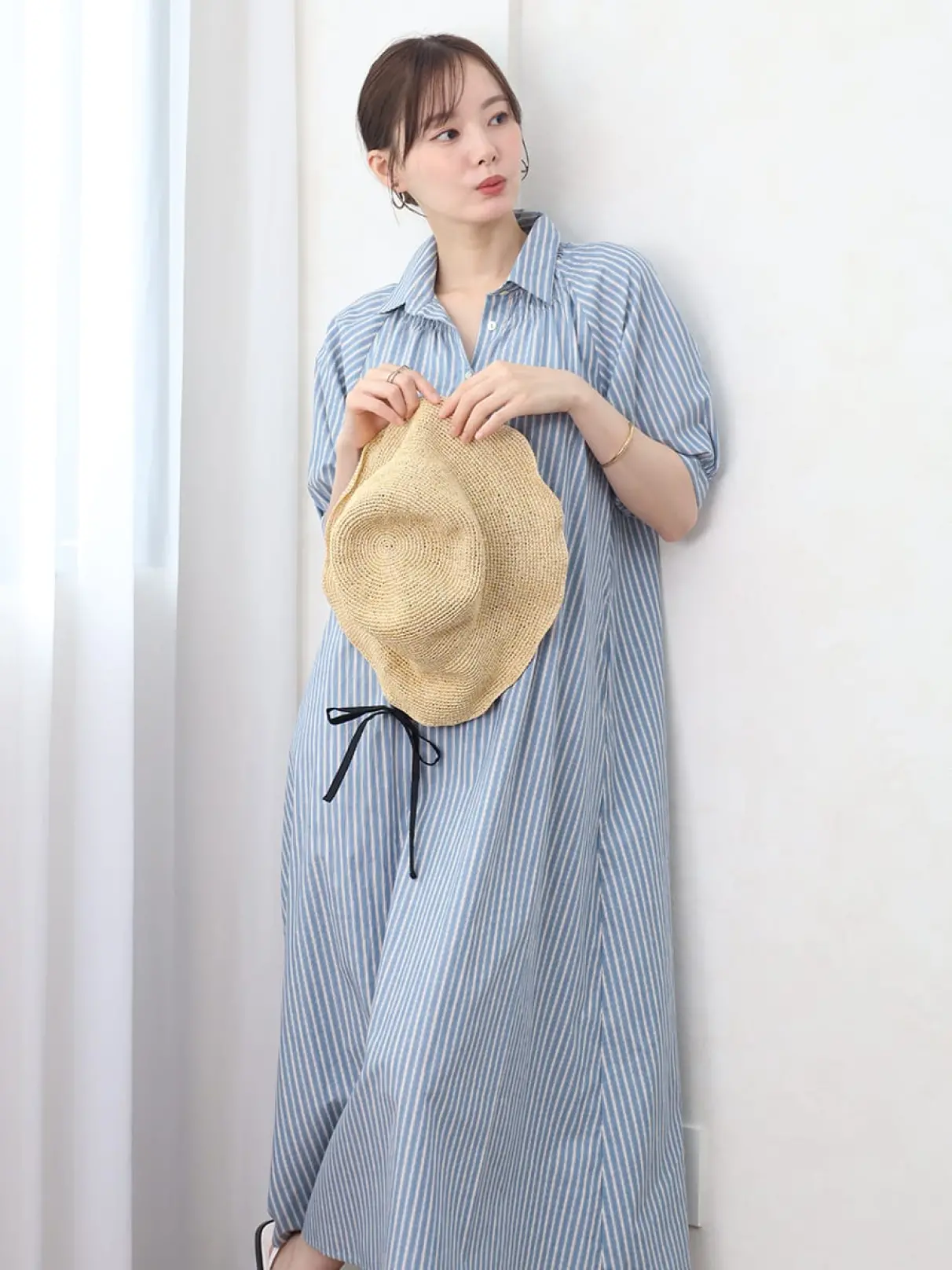 ストライプコットンシャツワンピース - Vin - Vin｜YAMADAYA STORE