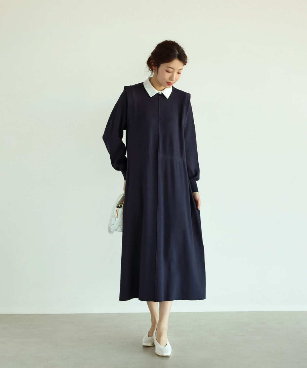 ホワイトカラークラシカルワンピース Vin Yamadaya Onlinestore