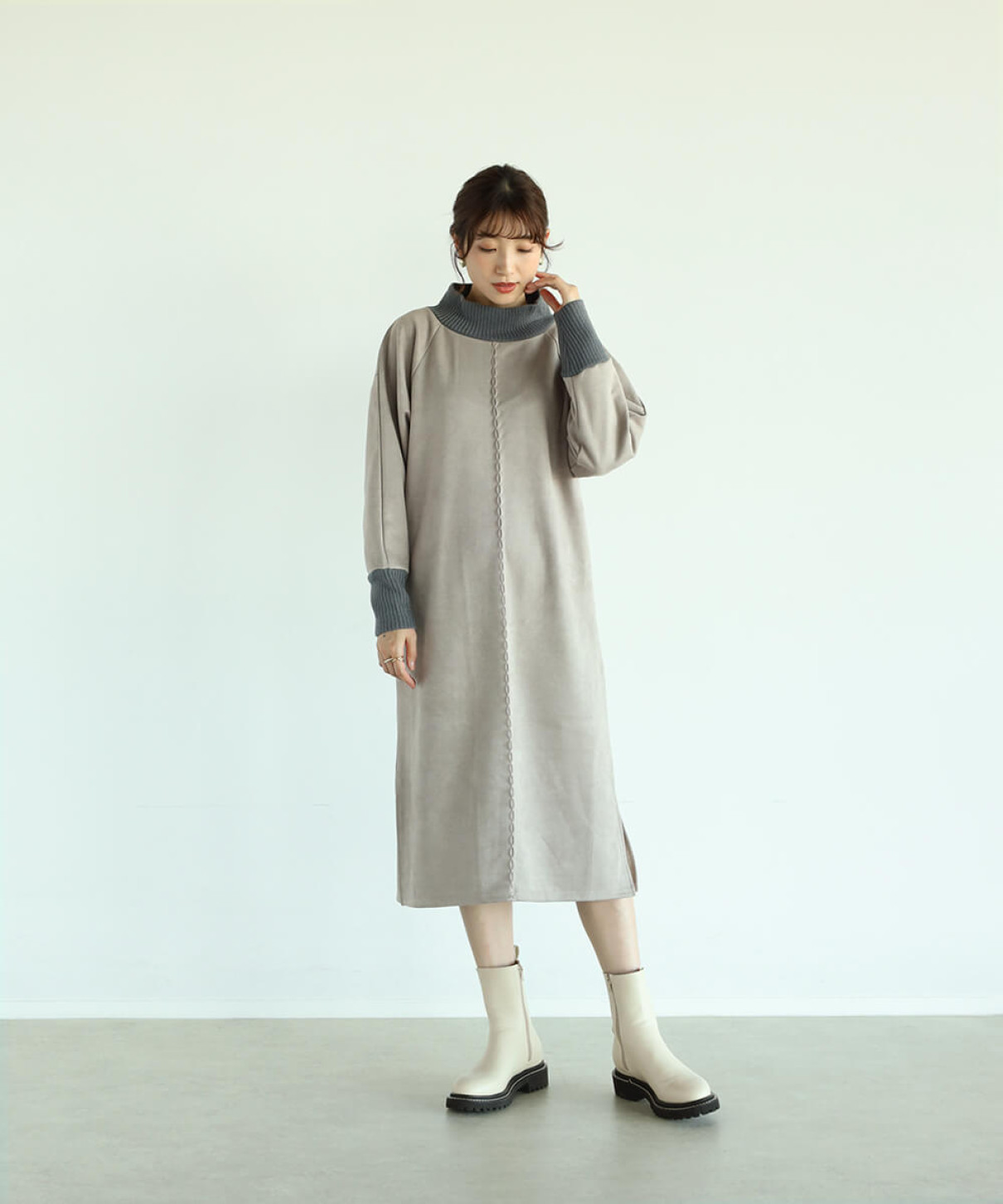 フェイクスエードドッキングワンピース Vin Yamadaya Onlinestore