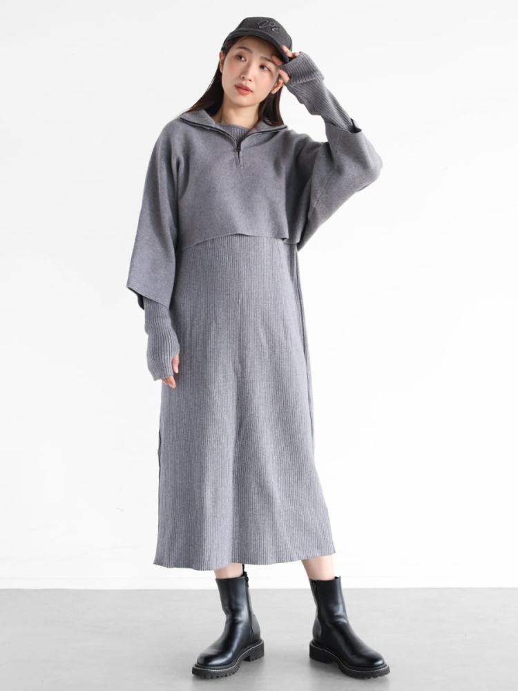 ケープ付きニットワンピース - Vin - Vin｜YAMADAYA STORE