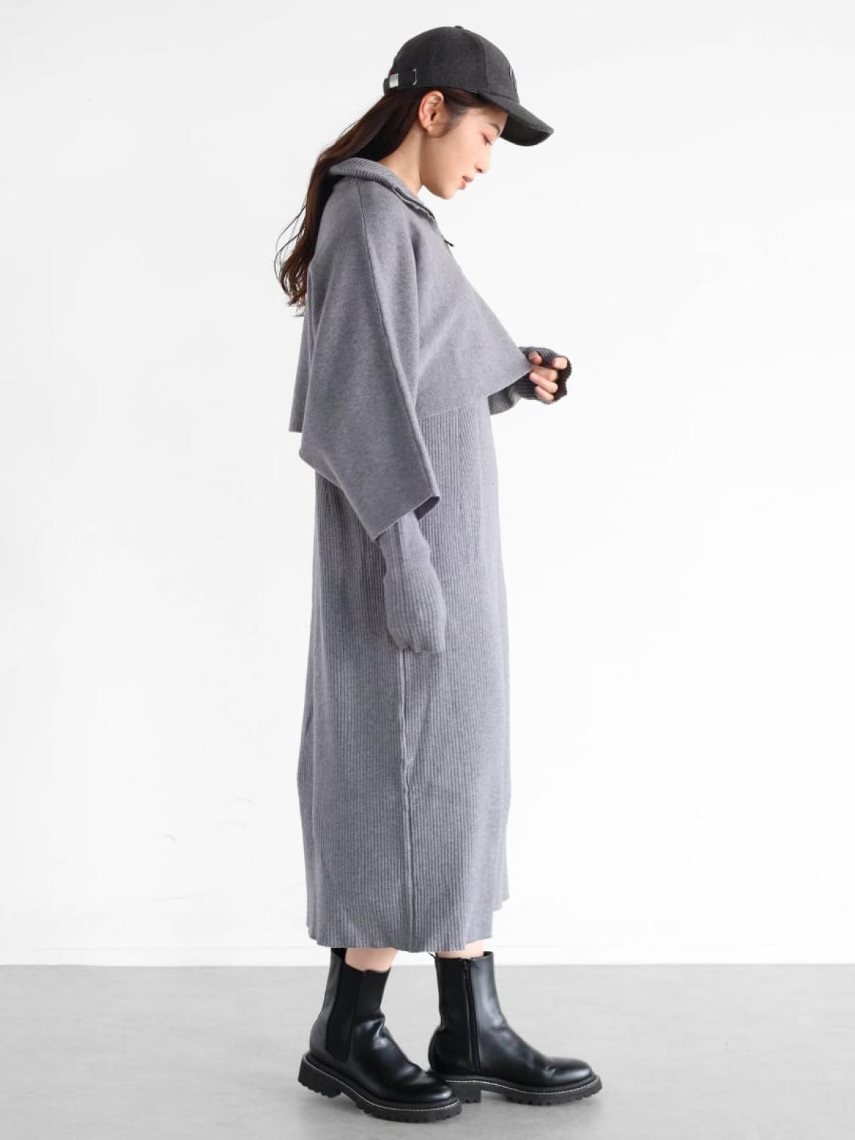 つくつく様 ガープ ケープ付きニットワンピース - Vin - Vin｜YAMADAYA STORE