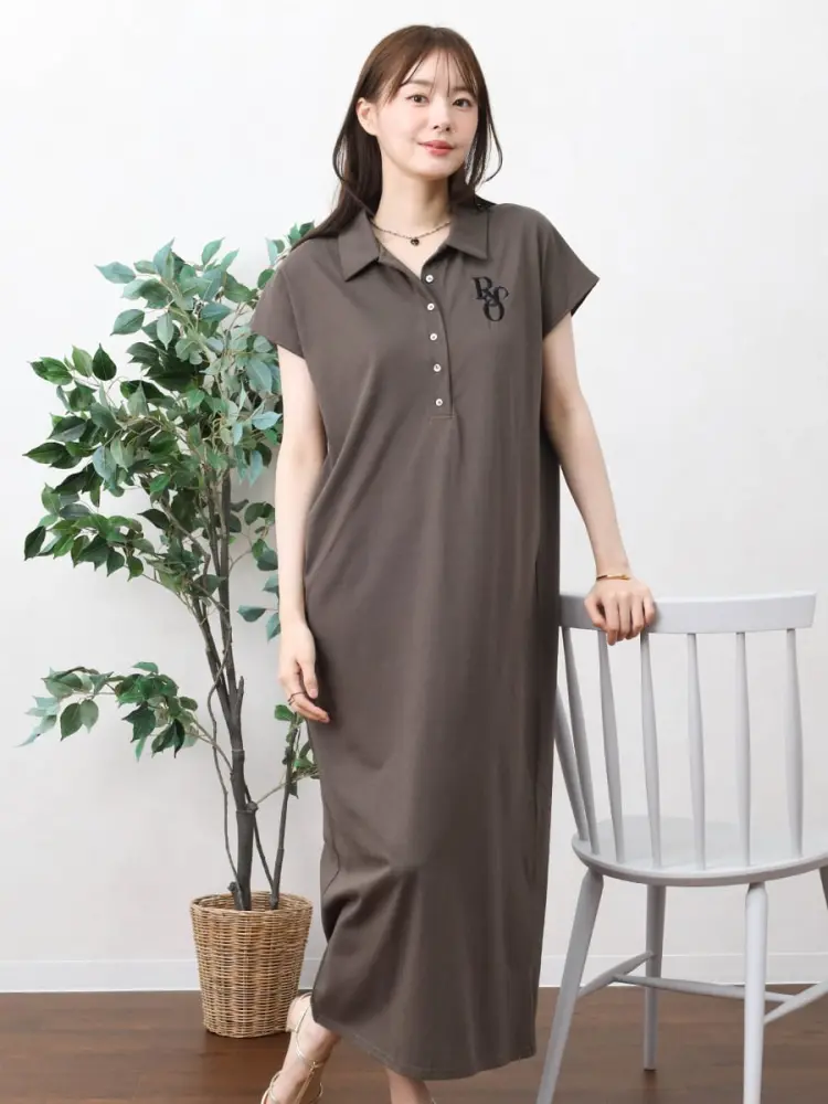 刺繍ロゴポロワンピース - Vin - Vin｜YAMADAYA STORE