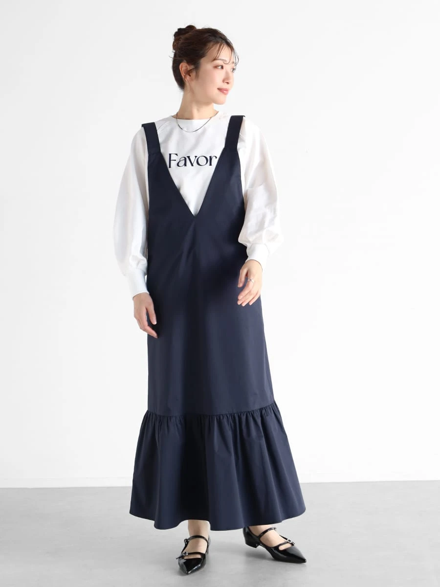 a*y様 LANVIN SPORT 中綿ジャンバースカート 38 ネイビー Vinのジャンパースカートの商品一覧｜ファッション通販の