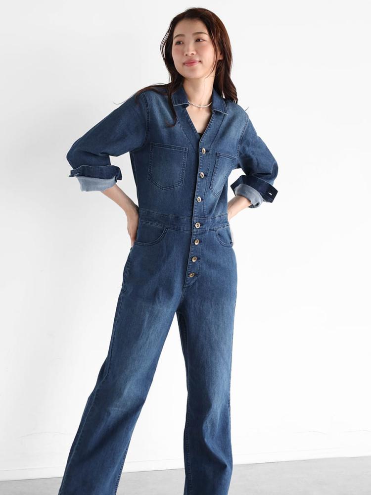 ヤマダヤ　vin ヴァン　フリル付きオールインワン　ネイビー　フォーマル Vin NAVYのオールインワン/サロペットの商品一覧｜ファッション