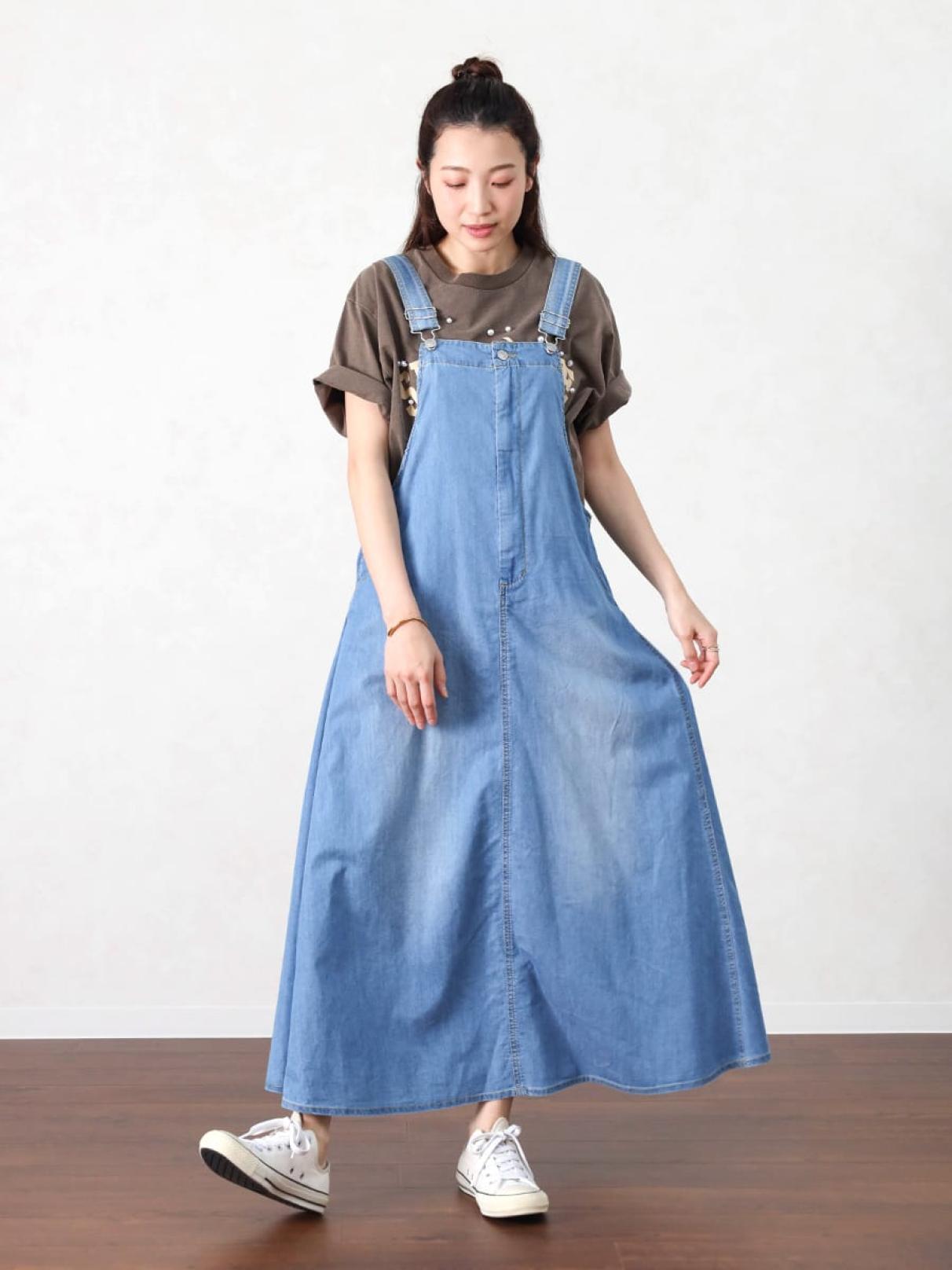 デニムフレアサロペットスカート - Vin - Vin｜YAMADAYA STORE