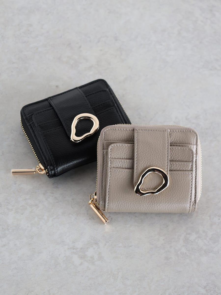 ラウンドファスナーレザーミニウォレット(black,greige) YAMADAYA STORE ラウンドファスナーレザーミニウォレット(black,greige) YAMADAYA STORE