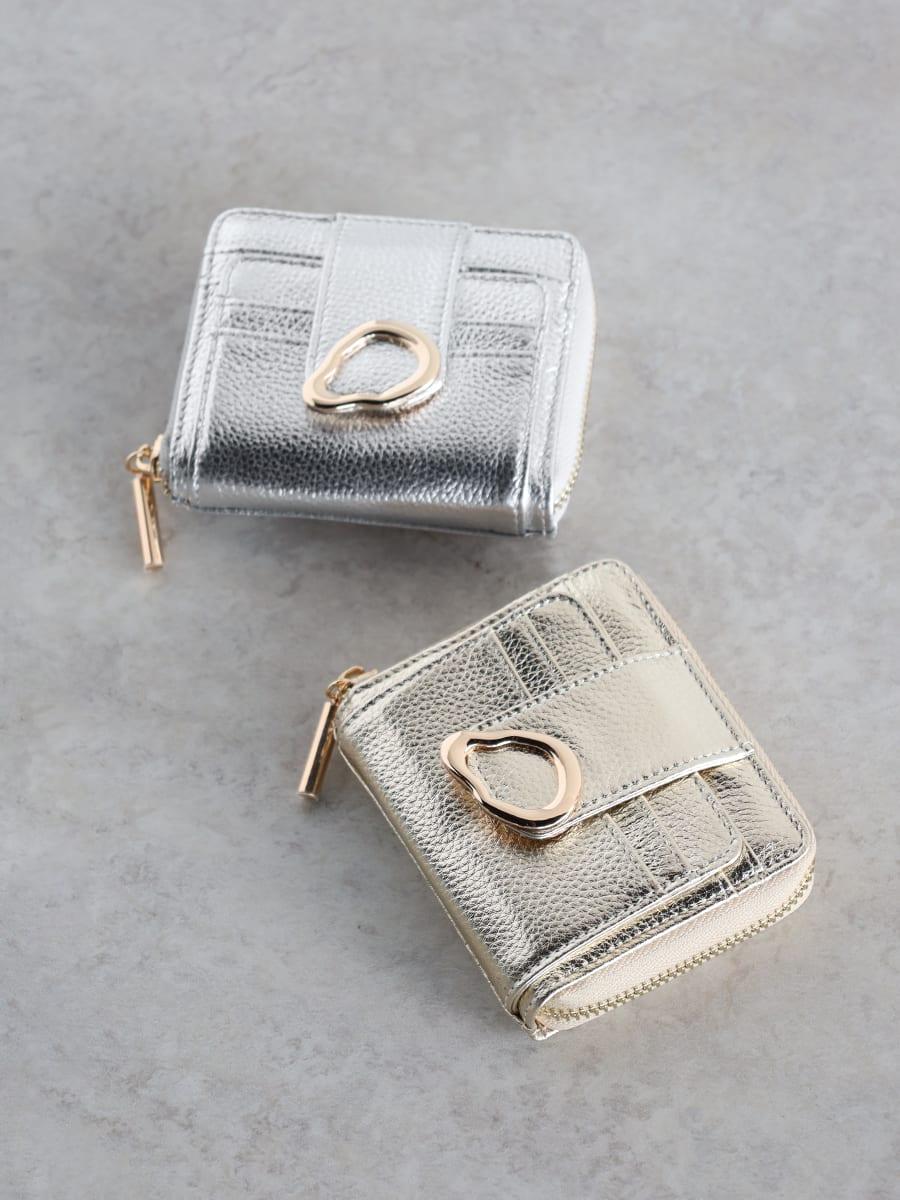 折りたたみ財布 COURONNE Mael Half Wallet (Wine)_RCWFX24645WIX ◇JILLSTUART◇Petit Cham Decorated Color Half Wallet 財布
