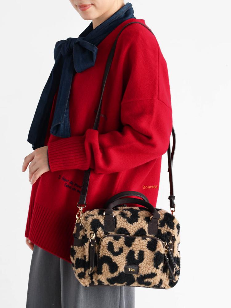 レオパードボアミニボストンバッグ - Vin - Vin｜YAMADAYA STORE