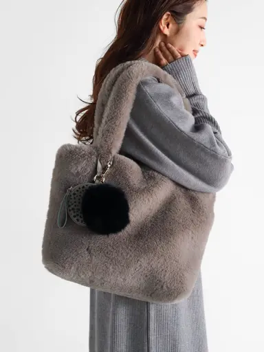 リバーシブルファートート(gray） - Vin - Vin｜YAMADAYA STORE