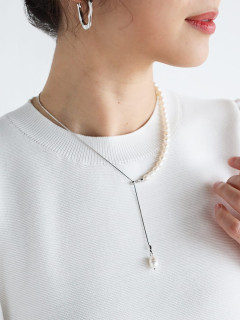 淡水パールアクセントチェーンネックレス - PECHINCHAR - Vin