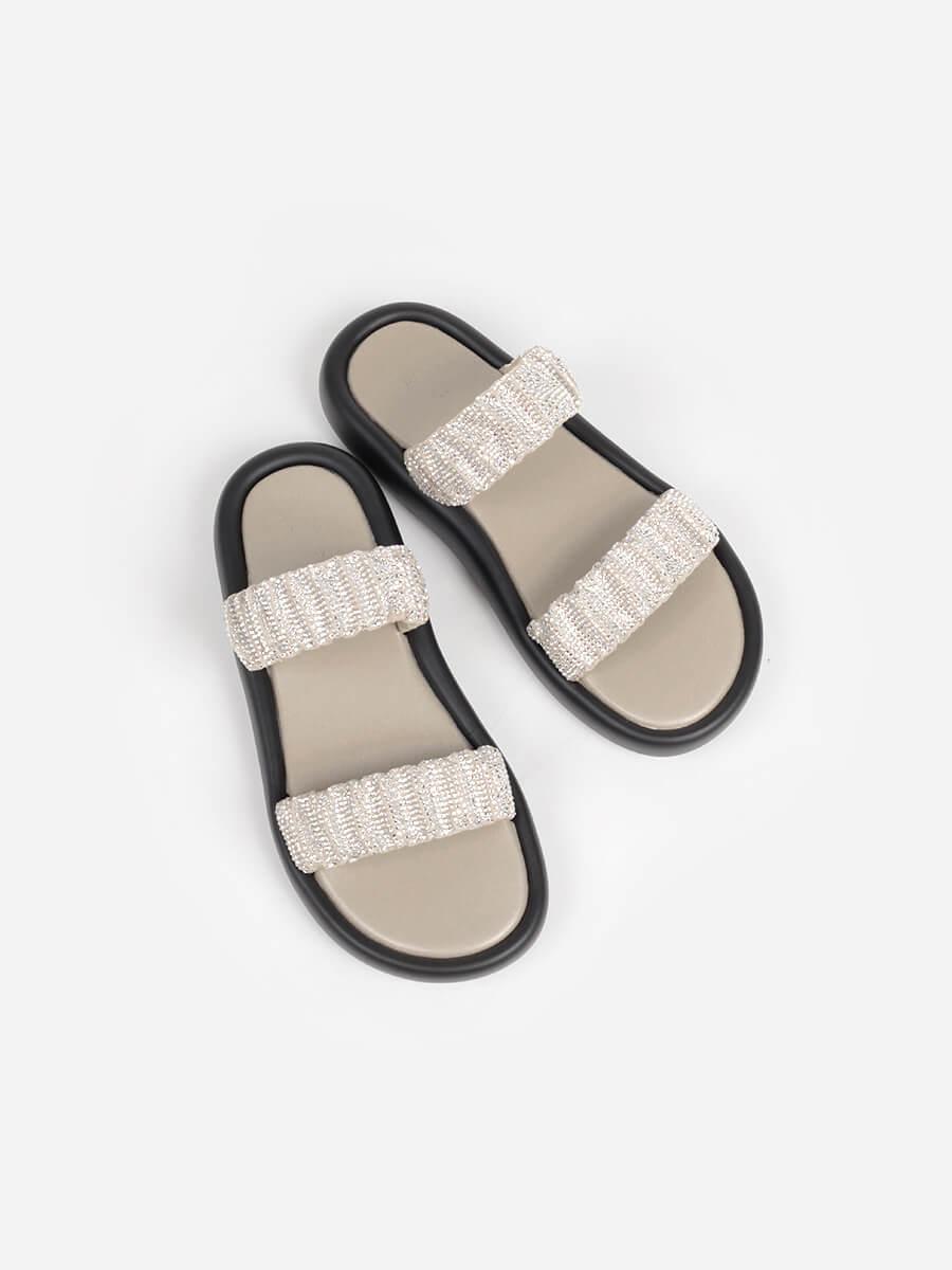 シャーリングビジューストラップサンダル - Vin - Vin｜YAMADAYA STORE
