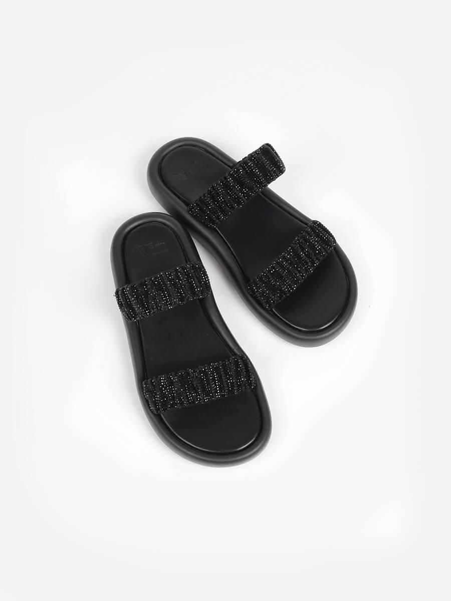 シャーリングビジューストラップサンダル - Vin - Vin｜YAMADAYA STORE