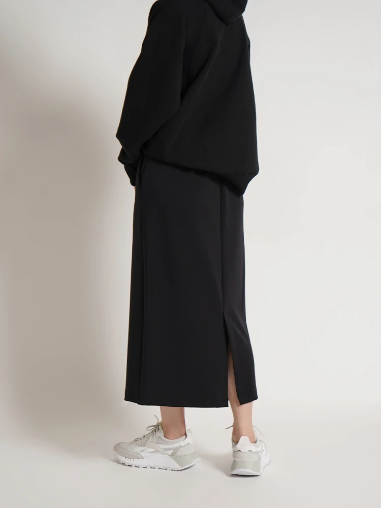 ヤマダヤ　YORT ニットスカート ストレッチ】スリットサイドラインスカート - YORT - YORT