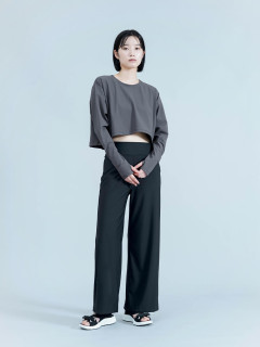 ストレッチ】プルオンワイドストレートパンツ - YORT - YORT
