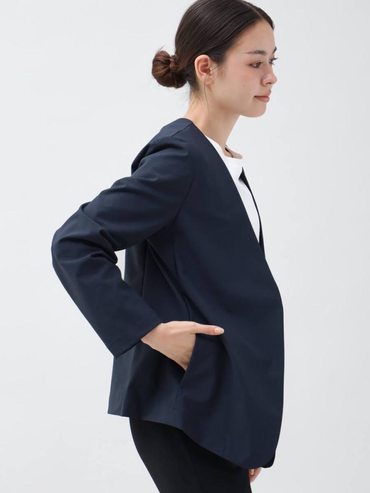 新品 ヨート スコットクラブ ノーカラー ジャケット 羽織 ブラック 38 新品 ヨート スコットクラブ ノーカラー ジャケット 羽織