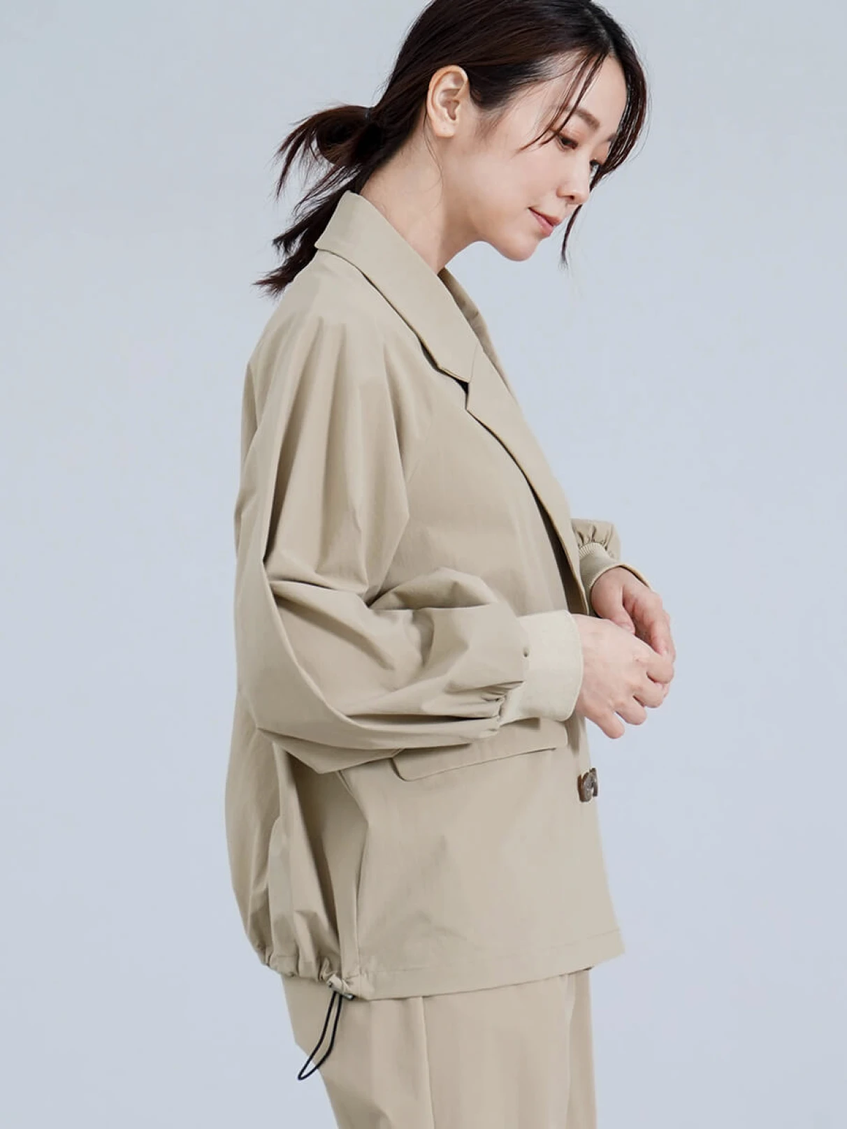 吸水速乾・防シワ】セットドロストヘムダブルジャケット - YORT