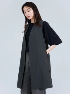 撥水・ストレッチ】セットノーカラーロングジレ - YORT - YORT