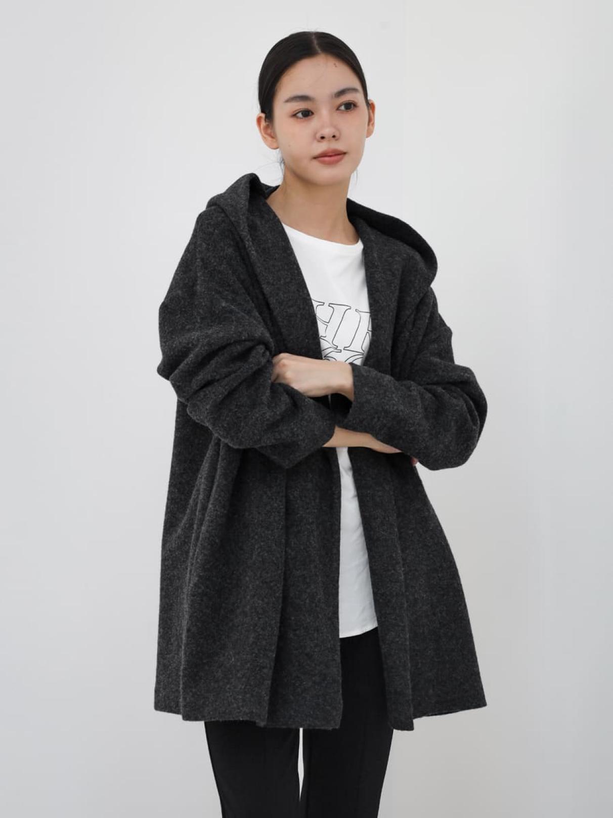 定価25,000円　MEDOC YAMADAYA グレー フード付きウールコート ショールフードウールコート - YORT - YORT｜YAMADAYA STORE